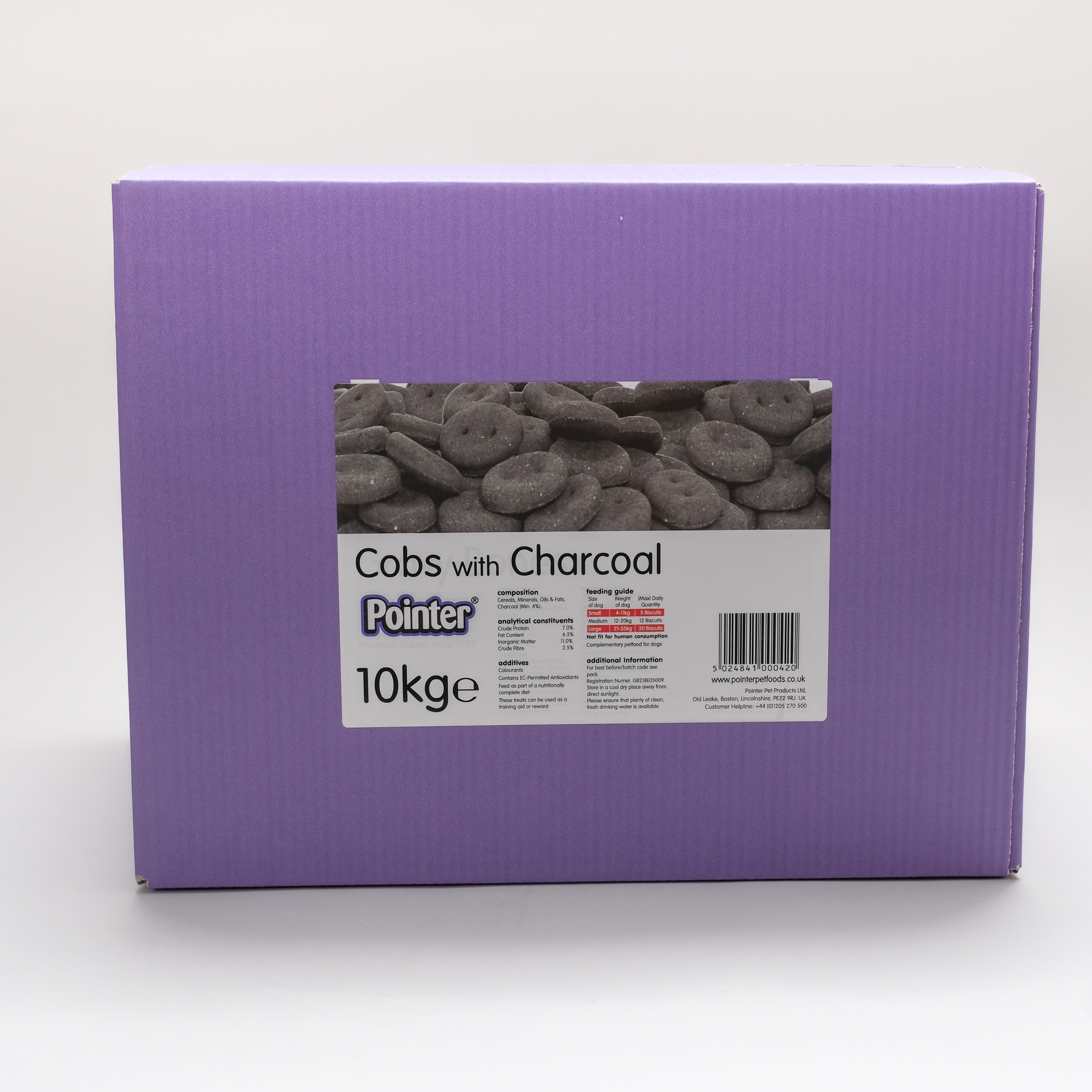 Pointer Charcoal Cobs Dog Treats - 10kg